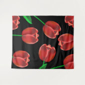 Fett rote Tulips und schwarz Wandteppich (Vorderseite (Horizontal))
