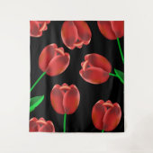 Fett rote Tulips und schwarz Wandteppich (Vorderseite)