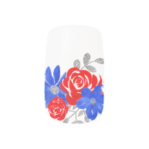 Fett rote und blaue Blumen