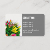 fett-rote und gelbe Tulpen Blume Visitenkarte (Rückseite)