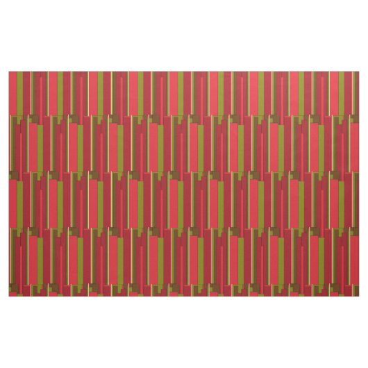 Fett rote und grüne Streifen Stoff (Fat Quarter (45,7 x 55,9 cm))