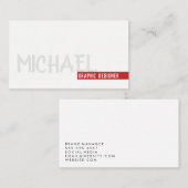 Fett roter Akzent Grauer, einfacher Text Visitenkarte (Vorne/Hinten)