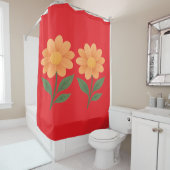 Fett roter Duschvorhang mit rotem Duschvorhang (Beispiel)