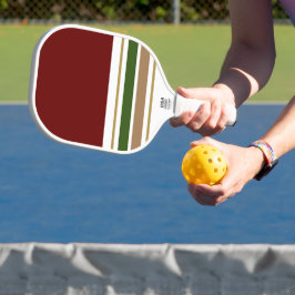 Fett roter Farbblock Grünbraune Racing Streifen Pickleball Schläger
