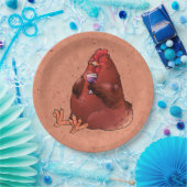 Fett Roter Hen mit Wein Pappteller (Party)