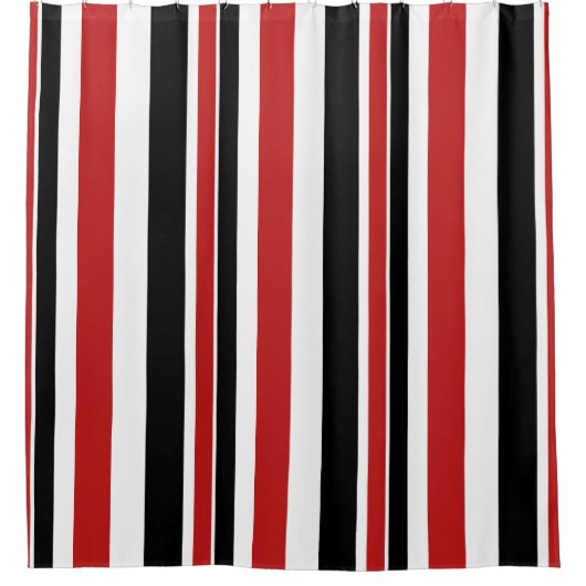 Fett roter schwarzer Streifen Duschvorhang (Vorderseite)