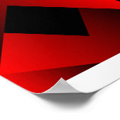 Fett roter und schwarzer geometrischer Rahmen Poster (Ecke)
