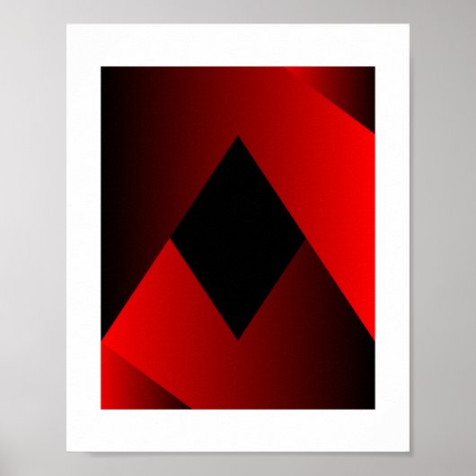 Fett roter und schwarzer geometrischer Rahmen Poster (Vorne)