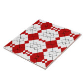 Fett-rotes Diamantgittermuster Fliese (Seite)
