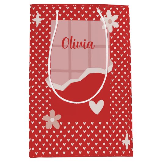 Fett rotes Herz Liebe Design - Perfekt für kundens Mittlere Geschenktüte (Vorderseite)