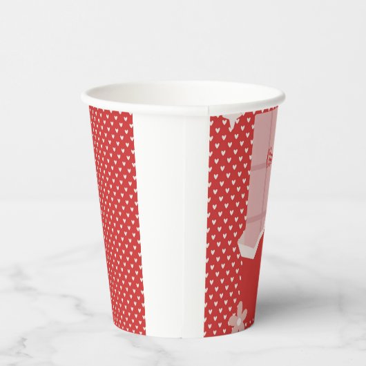 Fett rotes Herz Liebe Design - Perfekt für kundens Pappbecher (Rechts)