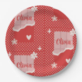 Fett rotes Herz Liebe Design - Perfekt für kundens Pappteller (Vorderseite)