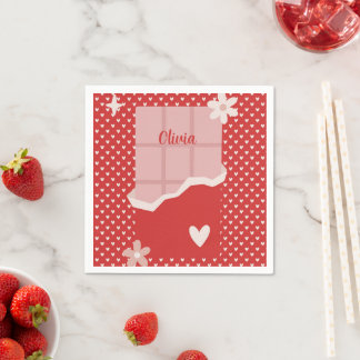 Fett rotes Herz Liebe Design - Perfekt für kundens Serviette