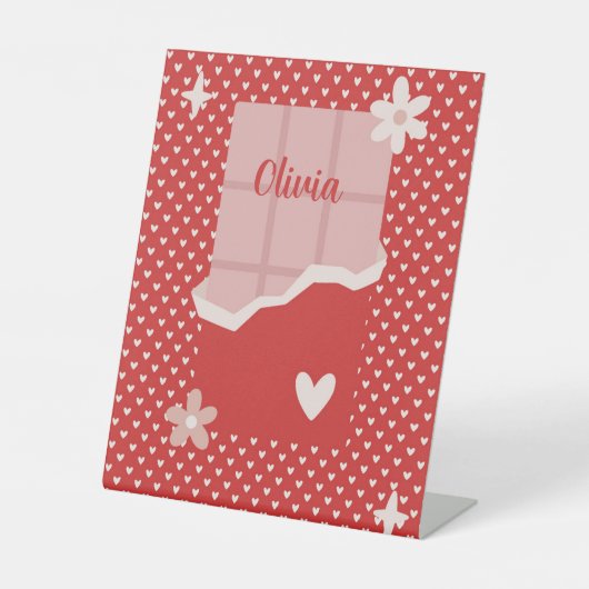 Fett rotes Herz Liebe Design - Perfekt für kundens Sockelschild (Vorderseite)