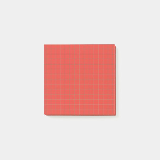 Fett rotes, kariertes Mustergitter Post-it Klebezettel (Vorderseite)
