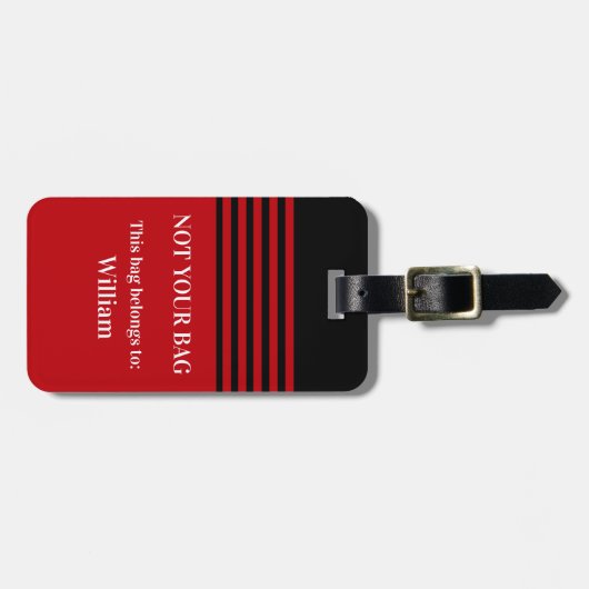 Fett rotes Monogramm - Akryllischer Gepäckträger Gepäckanhänger (Vorderseite horizontal)