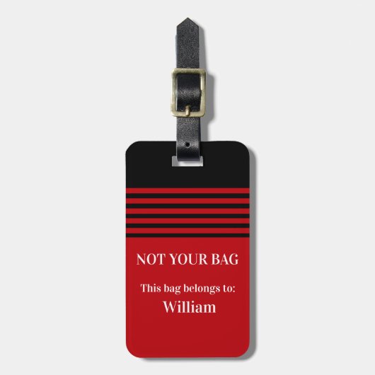 Fett rotes Monogramm - Akryllischer Gepäckträger Gepäckanhänger (Vorderseite vertikal)