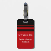 Fett rotes Monogramm - Akryllischer Gepäckträger Gepäckanhänger (Rückseite vertikal)