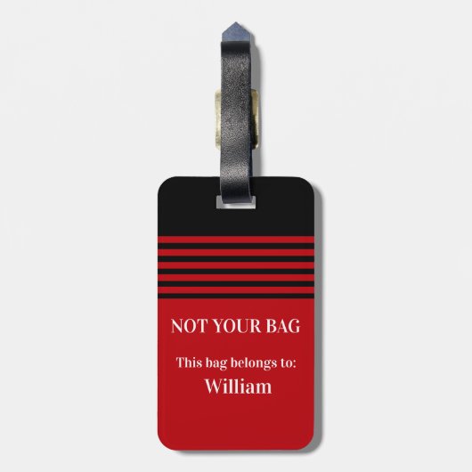 Fett rotes Monogramm - Akryllischer Gepäckträger Gepäckanhänger (Rückseite vertikal)