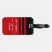 Fett rotes Monogramm - Akryllischer Gepäckträger Gepäckanhänger (Rückseite horizontal)