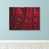 Fett rotes Rechteck Geometrisches Fraktal Muster Leinwanddruck (Insitu (Holzboden))