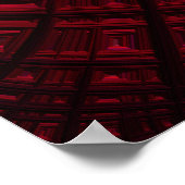 Fett rotes Rechteck Geometrisches Fraktal Muster Poster (Ecke)