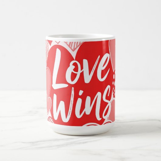 Fett rotes Rosa "Liebe is the Answer" Grafisches T Kaffeetasse (Mittel)