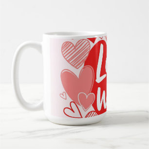 Fett rotes Rosa "Liebe is the Answer" Grafisches T Kaffeetasse