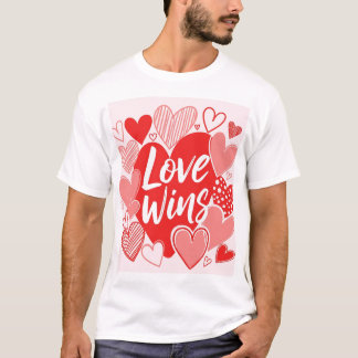 Fett rotes Rosa "Liebe is the Answer" Grafisches T T-Shirt