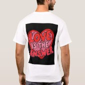 Fett rotes Rosa "Liebe is the Answer" Grafisches T T-Shirt (Rückseite)