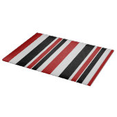 Fett rotes Schwarz Streifen Glass Cutting Board Schneidebrett (Ecke)