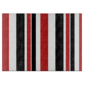 Fett rotes Schwarz Streifen Glass Cutting Board Schneidebrett (Vorderseite)