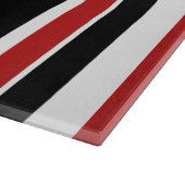 Fett rotes Schwarz Streifen Glass Cutting Board Schneidebrett (Ecke)
