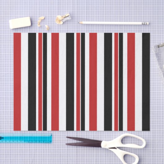 Fett rotes schwarzes Streifenpapier Seidenpapier (Handwerk)