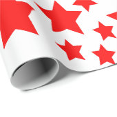 Fett rotes Stars Wrapping Paper Geschenkpapier (Rolleneckpunkt)