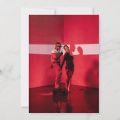 Fett rotes Typografie Einzigartiges modernes ästhe Save The Date (Rückseite)