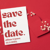 Fett rotes Typografie Einzigartiges modernes ästhe Save The Date