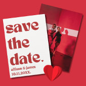 Fett rotes Typografie Einzigartiges modernes ästhe Save The Date