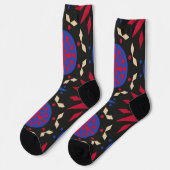 Fett rotes und blaues geometrisches nahtloses Must Socken (Linkes Detail)