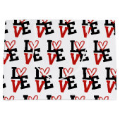 Fett rotes und schwarz-romantisches Muster Große Geschenktüte (Vorderseite)