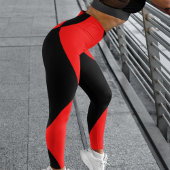 Fett rotes und schwarzes Harlequin-Karo-Muster Leggings