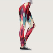 Fett rotes und schwarzes Ikat-Design Leggings (Rechts)