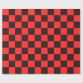 Fett rotes und schwarzes kariertes Musterdesign Geschenkpapier (Flach)