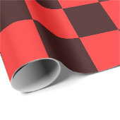 Fett rotes und schwarzes kariertes Musterdesign Geschenkpapier (Rolleneckpunkt)