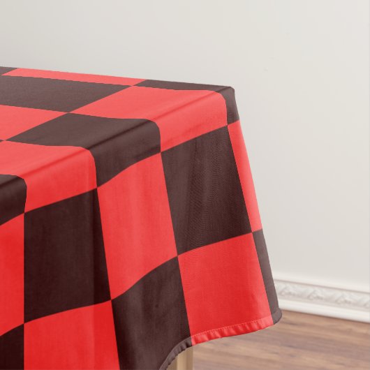 Fett rotes und schwarzes kariertes Musterdesign Tischdecke (Beispiel)