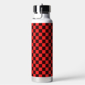 Fett rotes und schwarzes kariertes Musterdesign Trinkflasche (rechts)