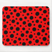 Fett rotes und schwarzes Punkte-Muster-Design Mousepad (Vorne)