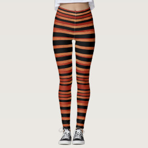 Fett rotes und schwarzes Streifenmuster Leggings