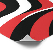 Fett rotes und schwarzes Wellenmuster Poster (Ecke)