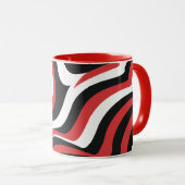 Fett rotes und schwarzes Wellenmuster Tasse (VorderseiteRechts)